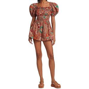 Ulla Johnson Multi Arlo Playsuit Size 2 100% Cotton Floral Print Boho Style